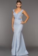 Длинное Вечернее Платье Светло-синий C7349