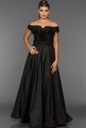 Длинное Вечернее Платье Черный CR6049
