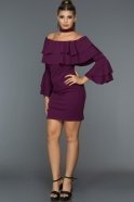 Короткое Вечернее Платье Пурпурный D9226