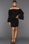 Короткое Вечернее Платье Черный D9226