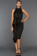 Короткое Вечернее Платье Черный ABK259