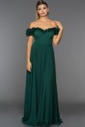 Длинное Вечернее Платье зелёный ABU074