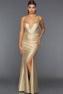 Длинное Вечернее Платье Золотой S4512