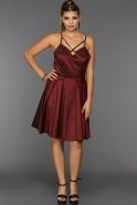Короткое Вечернее Платье Бордовый W8008