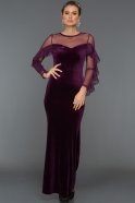 Длинное Велюровое Вечернее Платье Пурпурный AR36992