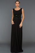 Длинное Вечернее Платье Черный ABU186