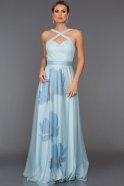 Длинное Вечернее Платье Светло-синий ABU331