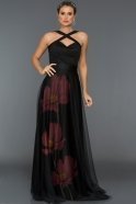 Длинное Вечернее Платье Черный ABU331