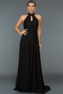 Длинное Вечернее Платье Черный ABU018