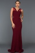 Длинное Вечернее Платье Бордовый C7196
