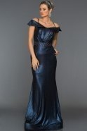 Длинное Вечернее Платье Темно-синий S4531