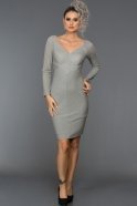 Короткое Вечернее Платье Серый F7343