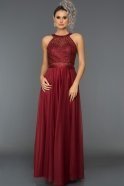 Длинное Вечернее Платье Бордовый ABU137