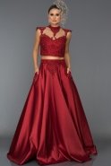 Длинное Вечернее Платье Бордовый ABU166