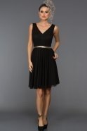 Короткое Вечернее Платье Черный F7335