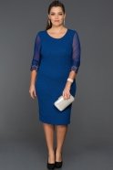 Короткое Свободное Вечернее Платье Ярко-синий ABK018