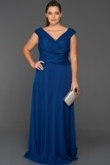 Длинное Свободное Вечернее Платье Ярко-синий ABU214