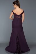 Длинное Вечернее Платье Тёмно-пурпурный ABU013