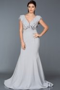 Длинное Вечернее Платье Серый ABU106