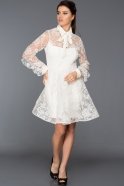 Короткое Вечернее Платье Белый WB2076