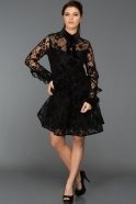 Короткое Вечернее Платье Черный WB2076