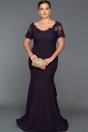 Длинное Платье Большого Размера Тёмно-пурпурный ABU037