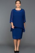 Короткое Свободное Вечернее Платье Ярко-синий ABK002