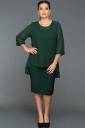 Короткое Свободное Вечернее Платье Изумрудно-зеленый ABK002