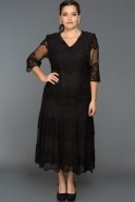 Короткое Свободное Вечернее Платье Черный EC4345
