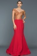 Длинное Вечернее Платье красный ABU063