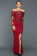 Длинное Вечернее Платье Бордовый CR6052