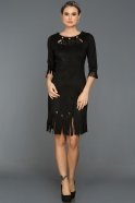 Короткое Вечернее Платье Черный ABK265