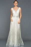 Длинное Вечернее Платье Серебряный S4514