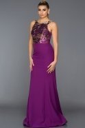 Длинное Вечернее Платье Пурпурный-Золотой C7277