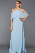 Длинное Вечернее Платье Светло-синий ABU002