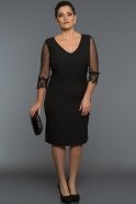 Короткое Свободное Вечернее Платье Черный ABK223