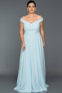 Длинное Свободное Вечернее Платье Светло-синий ABU354