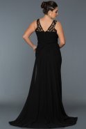 Длинное Свободное Вечернее Платье Черный ABU138