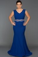 Длинное Платье Большого Размера Ярко-синий AN6047