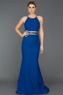 Длинное Вечернее Платье Ярко-синий C7343
