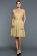 Короткое Вечернее Платье Золотой C8093