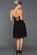 Короткое Велюровое Вечернее Платье Черный ABK477
