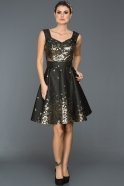 Короткое Вечернее Платье Черный C8112