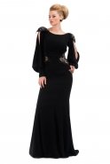 Длинное Вечернее Платье Черный O1040