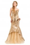 Длинное Вечернее Платье Золотой F763