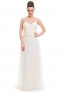 Длинное Вечернее Платье Белый O9026