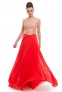 Длинное Вечернее Платье Оранжево-Красный O1430
