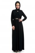 Вечерняя Одежда Хиджаб Черный T2242
