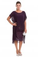 Короткое Свободное Вечернее Платье Пурпурный AL8856