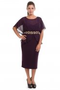 Вечернее Платье Свободного Кроя Пурпурный AL8807